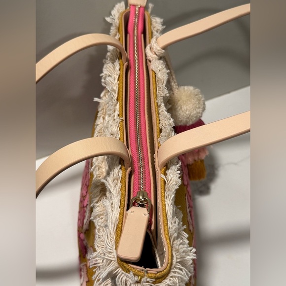 Spartina 449 Embroidered Fringe Pom Pom Tote - Picture 13 of 16